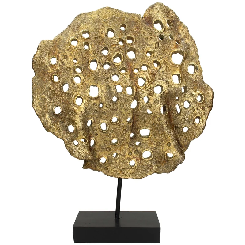 Korallenornament, Polyresin, Gold, 42 x 11 x 55 cm