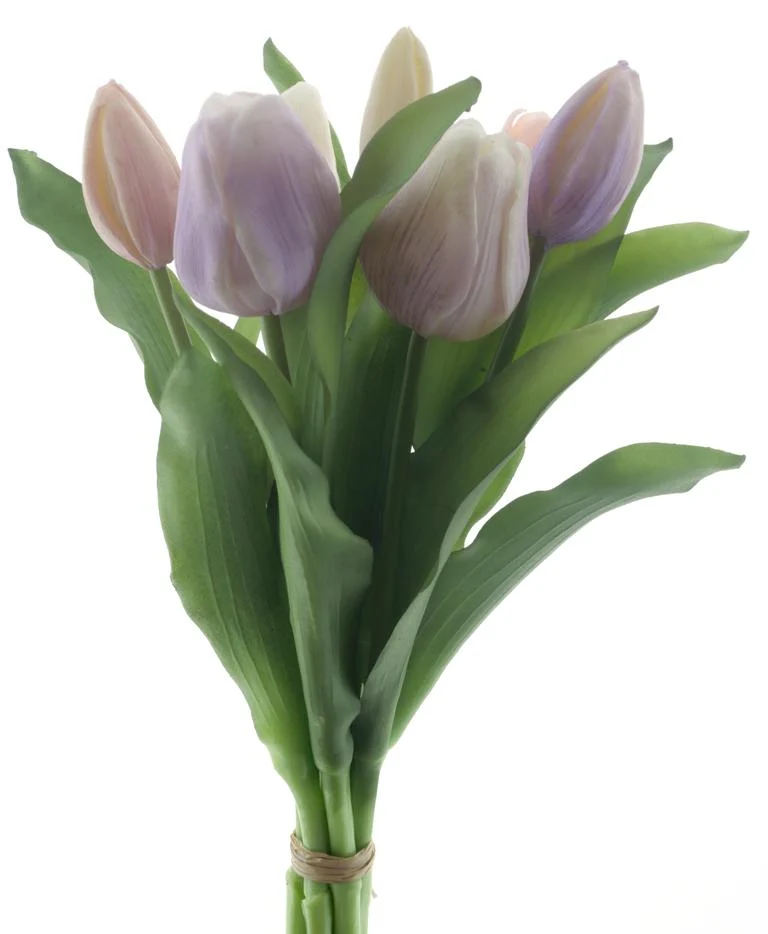 Real Touch Vermeer Tulpenstrauß Sally X7 nw lila/lavendelfarbene Kombination 31 cm