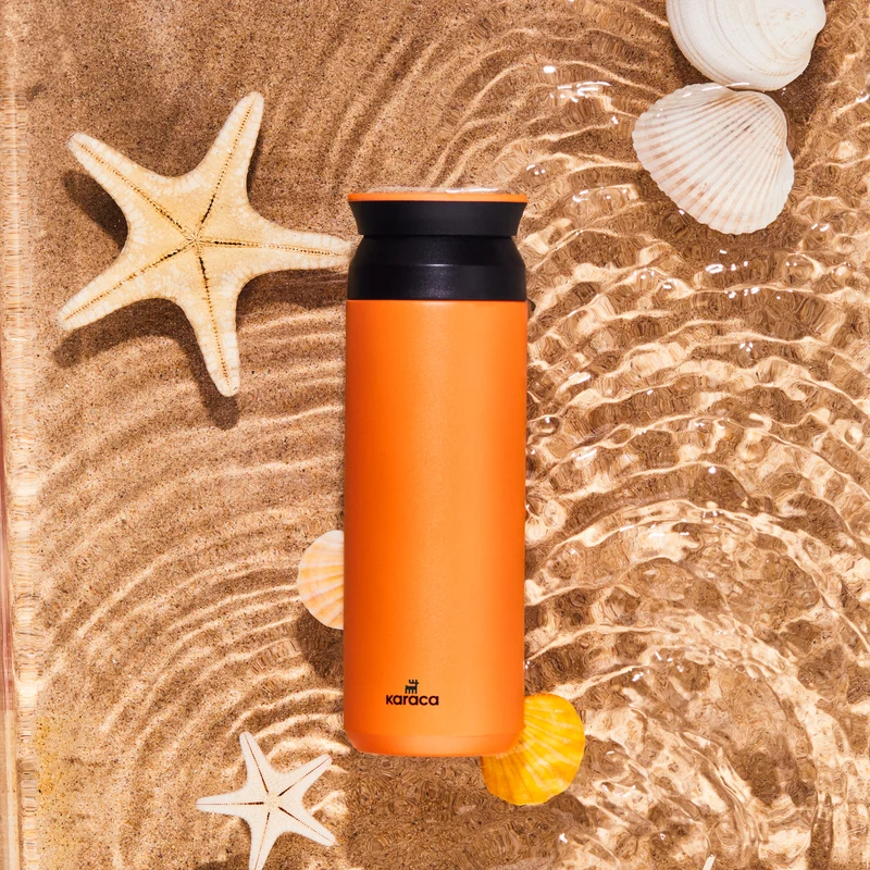 Karaca Rainbow Edelstahl Auslaufsicherer Thermosflasche 500 ml Orange