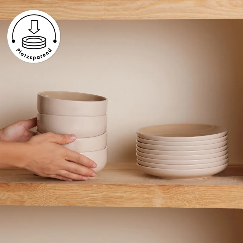 Karaca Terra 36-Teiliges 8-Personen Geschirrset Creme