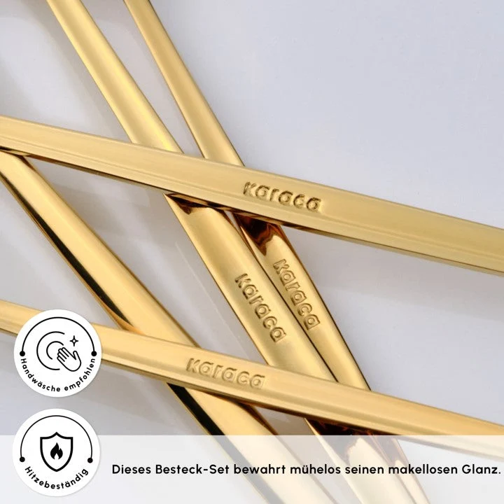 Karaca Orion Shiny Gold 12-Personen 60-Teiliges Besteckset