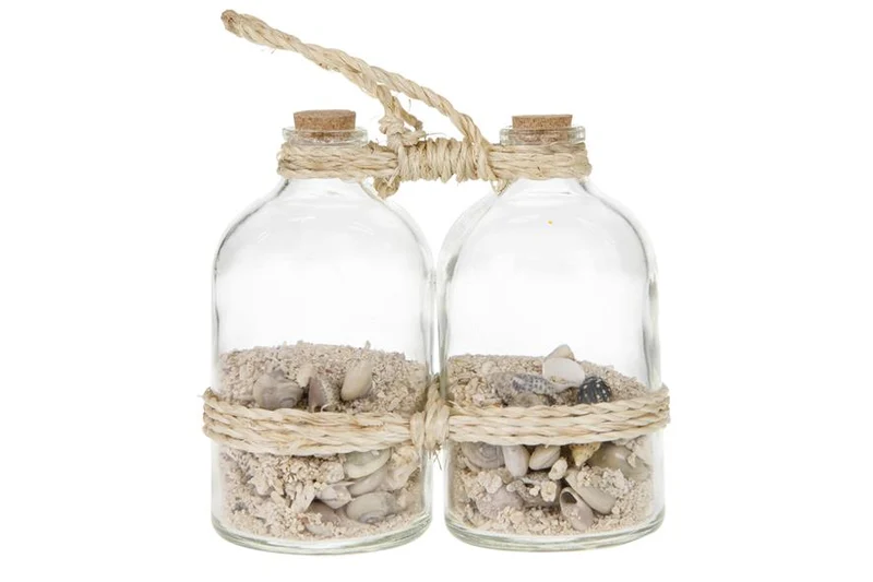 Flaschenaufhänger Muscheln 10x28cm 1Stk Natur gemischt
