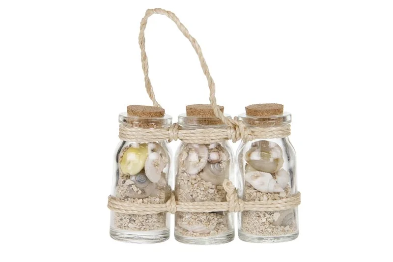 Tealight holder glass 8x8x9.5cm 1pc Grey/Brown mixed