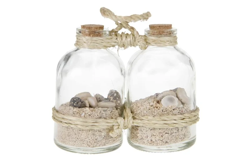 Kerzenhalter auf Holzsockel 10x10x18cm mit Glas Natural