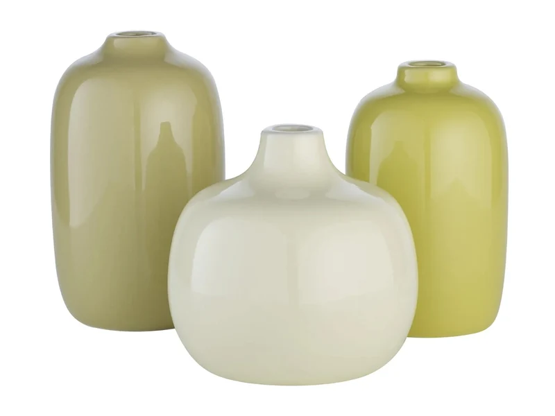 Blomus CEOLA Vase transparent yellow/cream gold/new wheat Set 3tlg