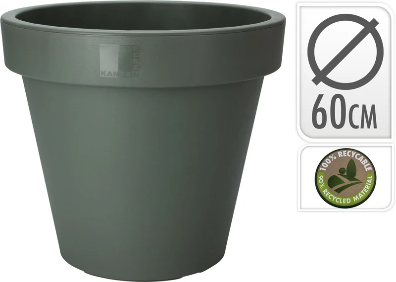 BLUMENTOPF EK RUND DURCHMESSER 20CM ANTHRAZIT