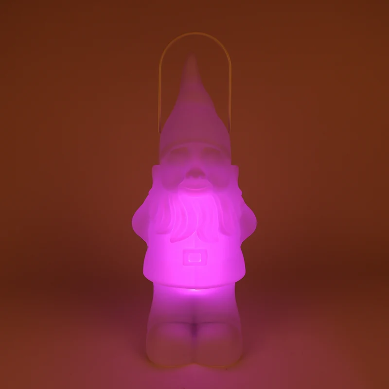 Laterne LED "Gnom" solar m/FB 7 Farben weiß Kunststoff 22,5x18,5x51cm