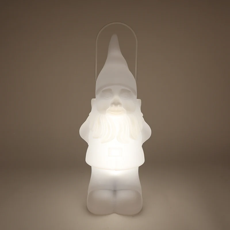 Laterne LED "Gnom" solar m/FB 7 Farben weiß Kunststoff 22,5x18,5x51cm