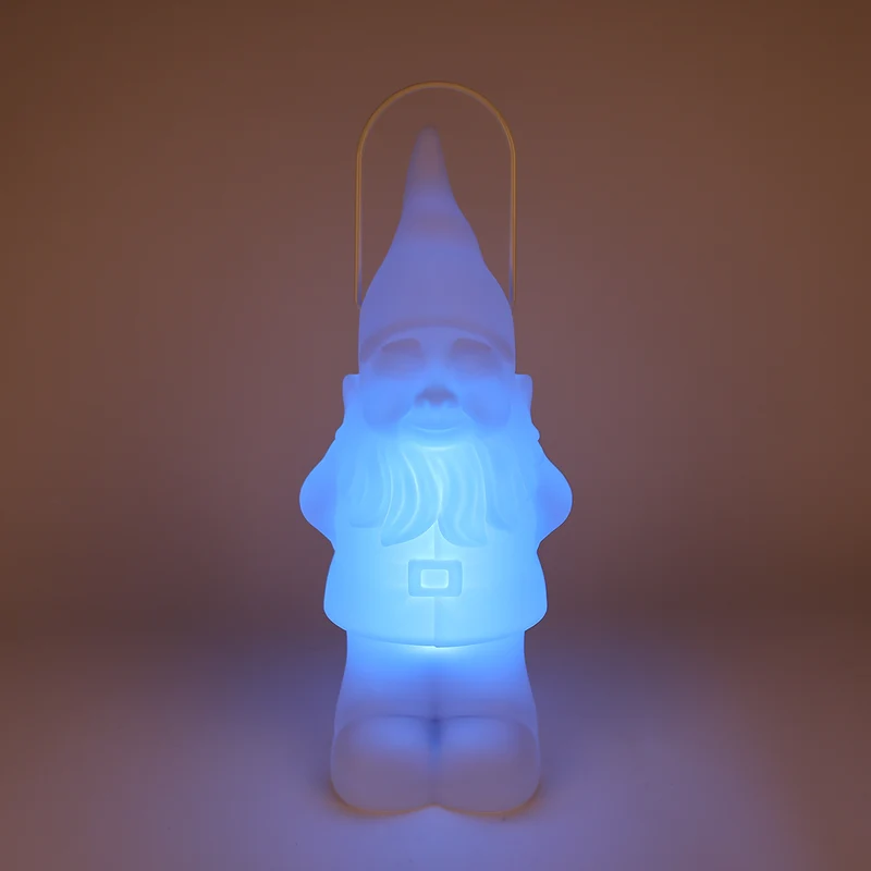 Laterne LED "Gnom" solar m/FB 7 Farben weiß Kunststoff 22,5x18,5x51cm