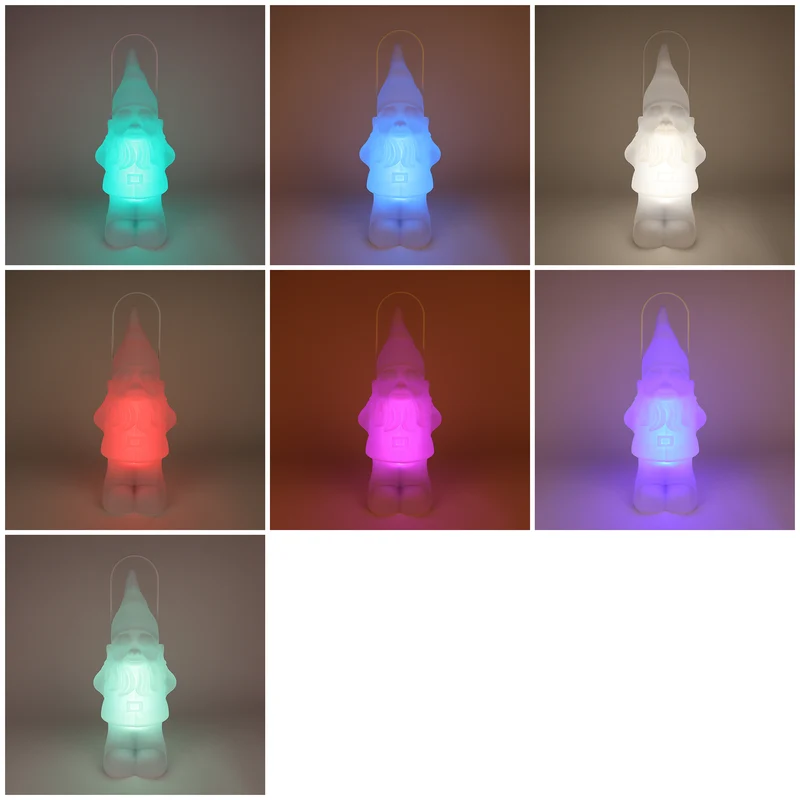 Laterne LED "Gnom" solar m/FB 7 Farben weiß Kunststoff 22,5x18,5x51cm