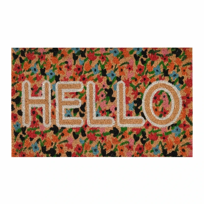 Kaschmir Teppich Bunte Blumen Hallo Coco Fußmatte 45x75 cm