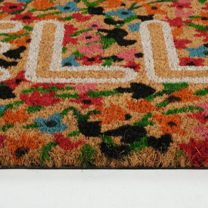 Kaschmir Teppich Bunte Blumen Hallo Coco Fußmatte 45x75 cm
