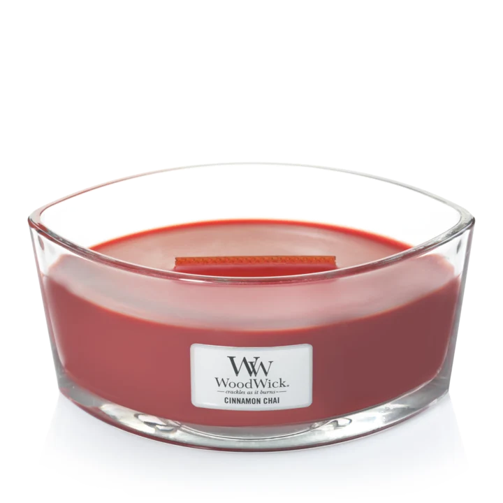 WoodWick Duftkerze Ellipse Zimt Chai - 9 cm / 19 cm
