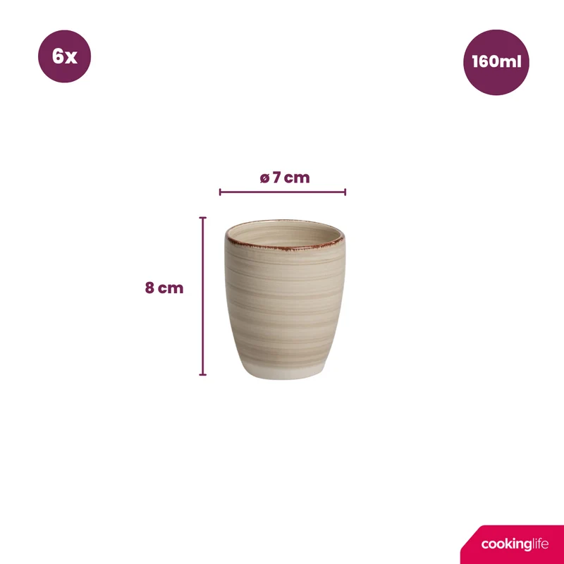 Cookinglife Kaffeetassen / Senseo Tassan Delice Grau 180 ml - 6 Stück