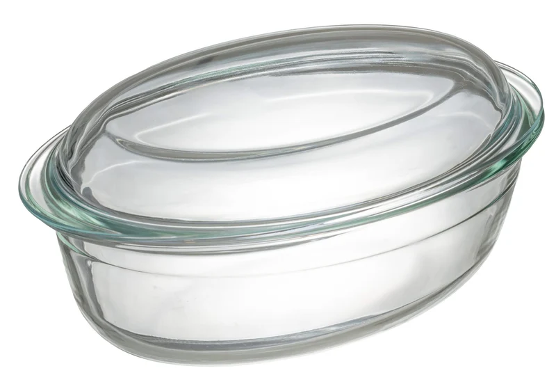 Sareva Auflaufform mit Deckel - Hitzebeständiges Glas - Oval - 28 x 19 cm / 4 Liter