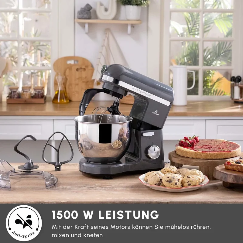Karaca Mastermaid Chef Pro Doppelgriff Standmixer Space Grau, 5L, 1500W