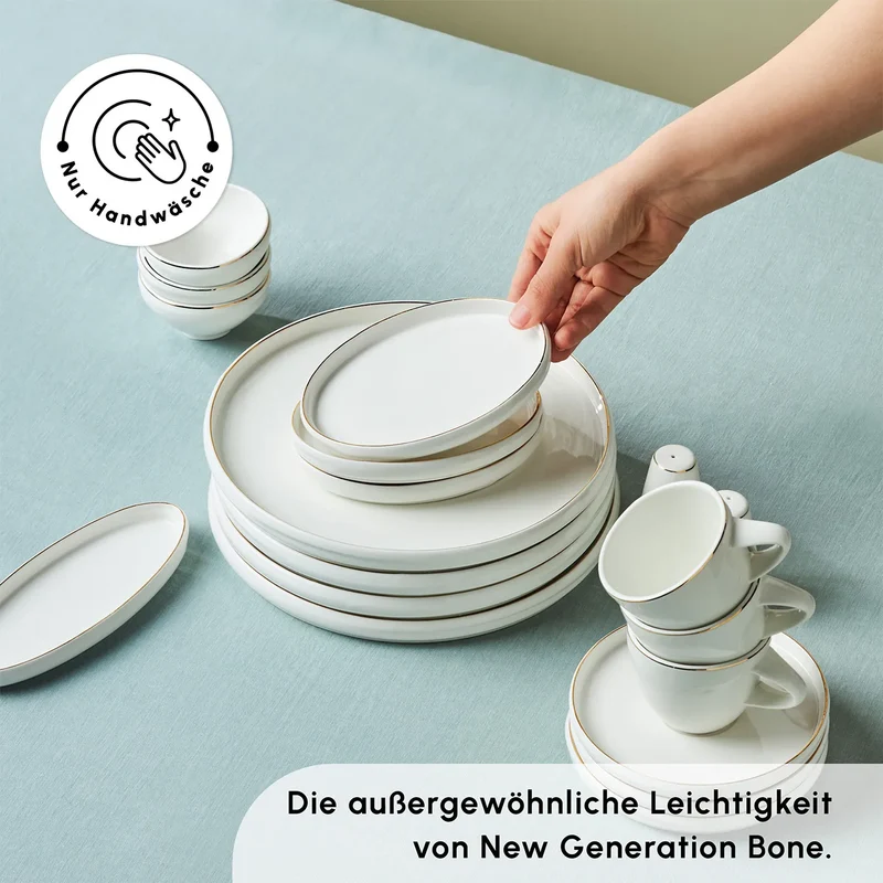 Karaca Stream Pure Sunset 34-Teiliges 6-Personen Frühstücksset Gold