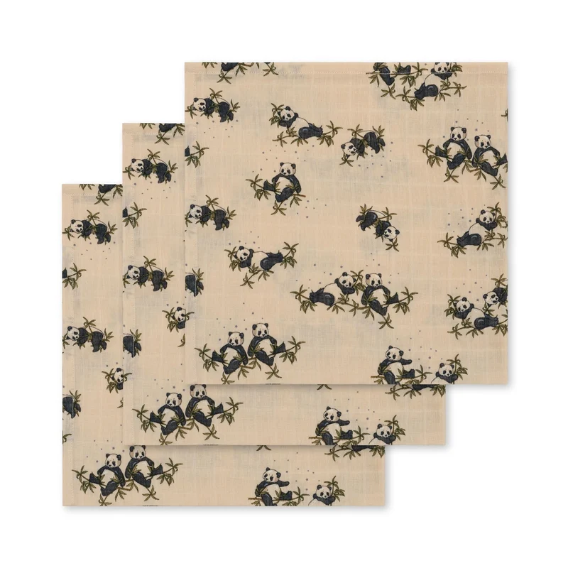 Mulltücher "Panda Nuit" 3er Pack