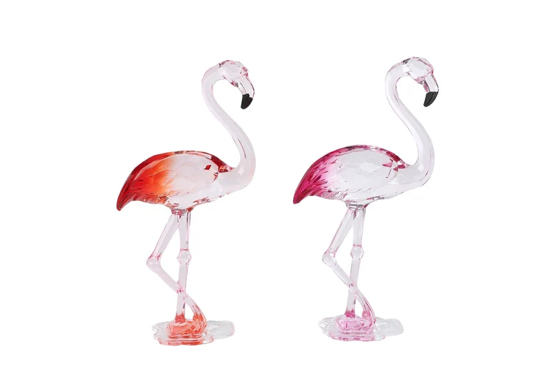 Skulptur "Flamingo" rosé/fuchsia 2-fach sortiert Acryl 16x8x4cm