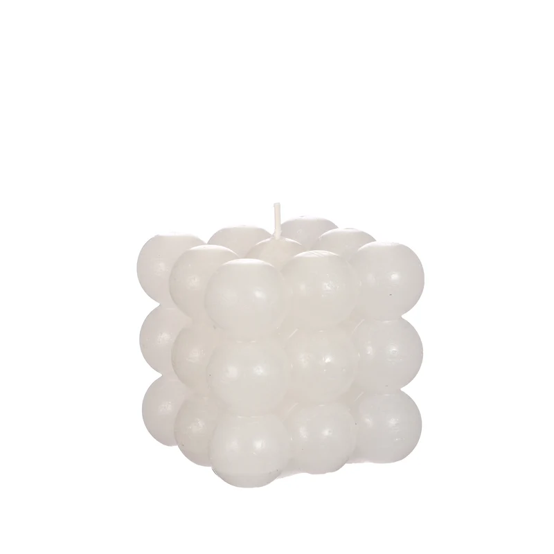 Bubble Kerze 8x8x8 cm taupe