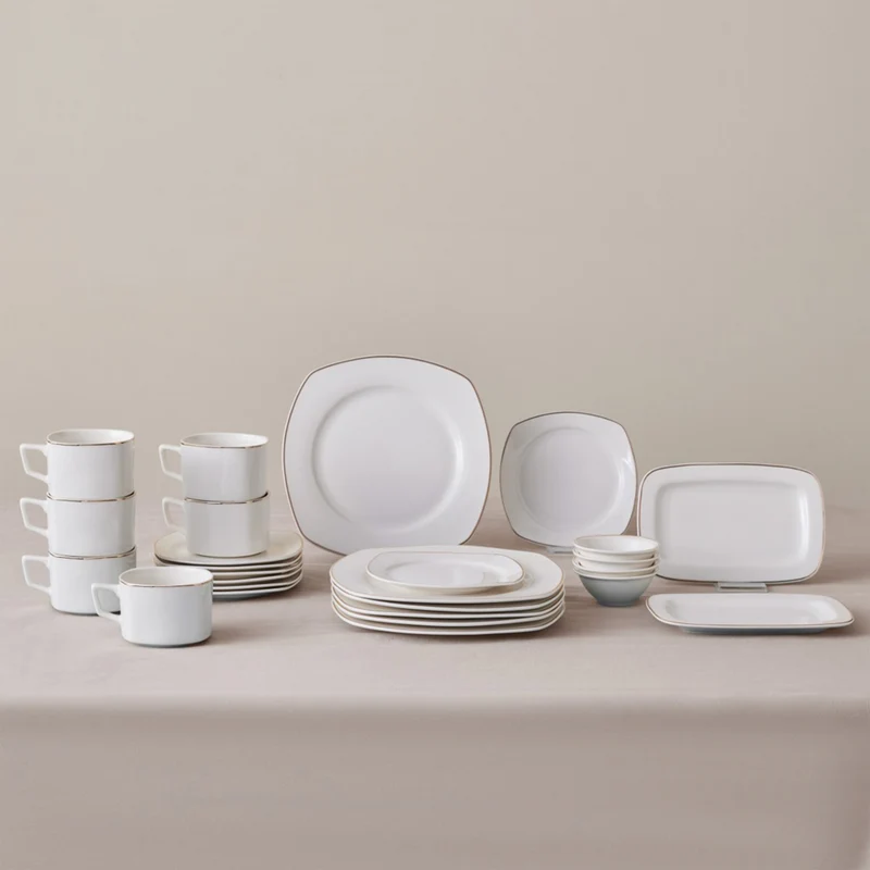 Karaca Elegance Bone Padoca 26-Teiliges 6-Personen Frühstücksset Gold