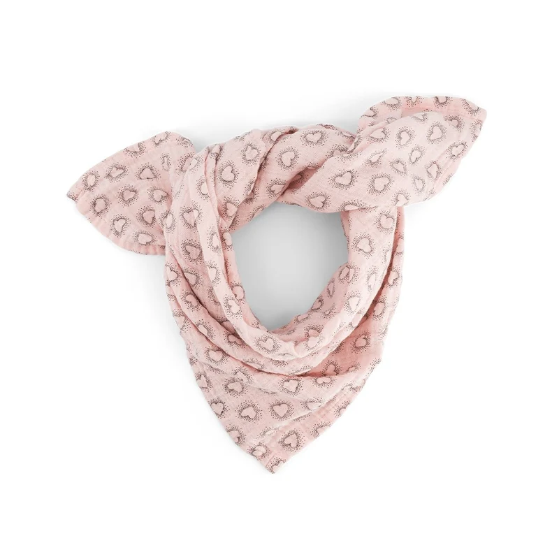 Mulltuch "Bianca Swaddle dotted heart light pink"