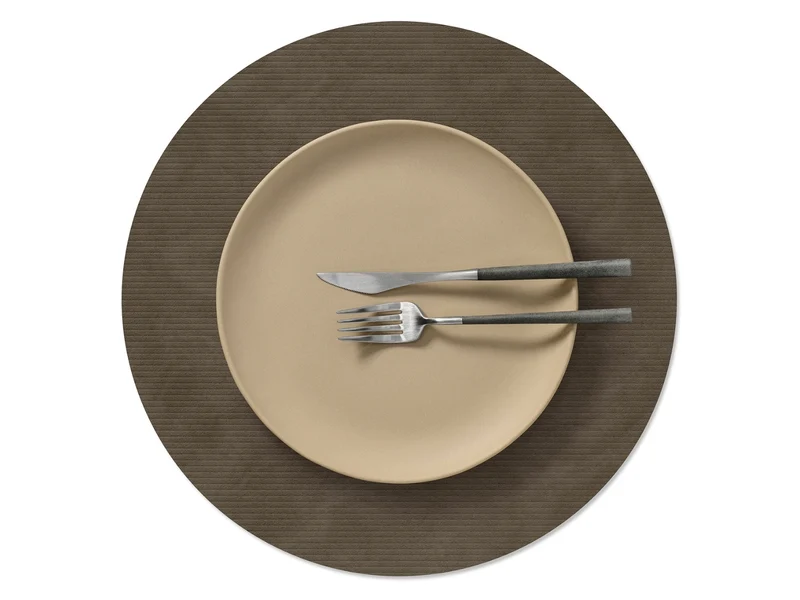 LIND DNA Corduroy Tischset Circle L caviar 38cm