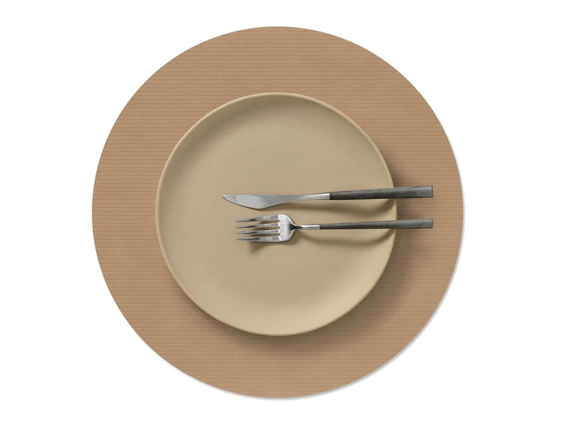 LIND DNA Corduroy Tischset Circle L nougat 38cm