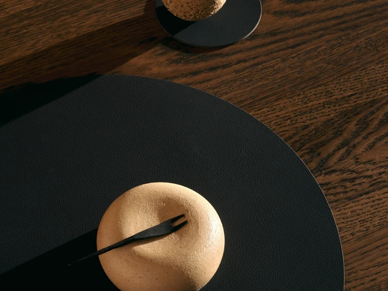 LIND DNA Corduroy Tischset Circle L black ink 38cm