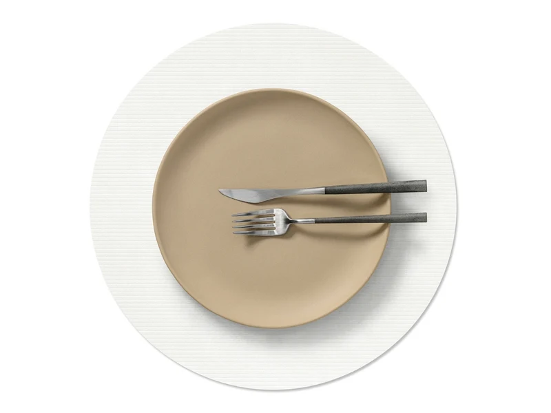 LIND DNA Corduroy Tischset Circle L pure white 38cm