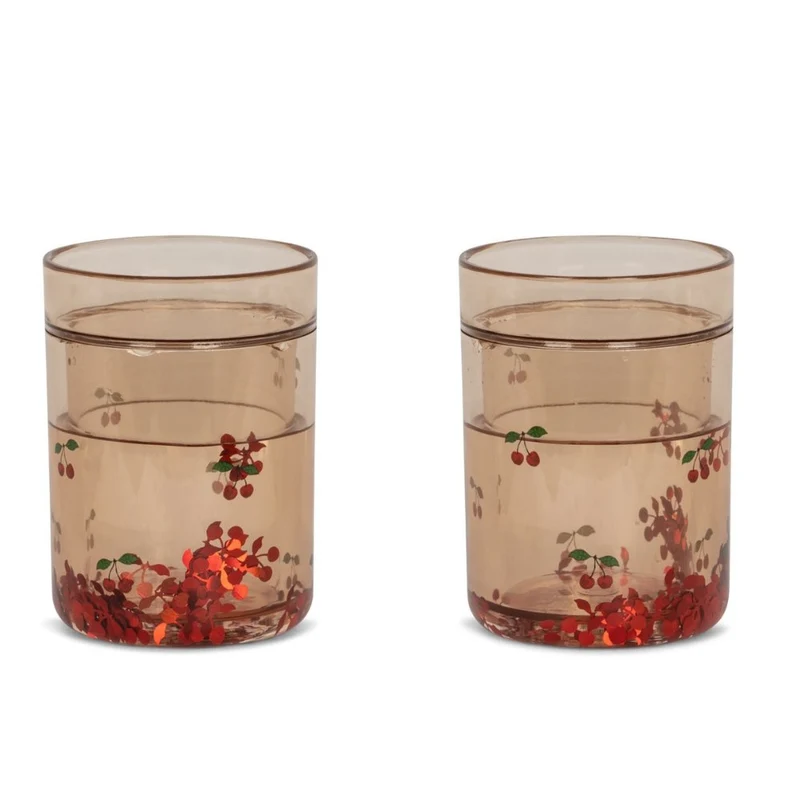 Glitzerbecher 2er Set Cherry
