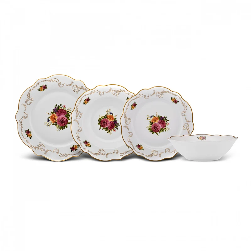 Karaca Antique Porcelain 24 Stück 6 Sitzer Dinner Set