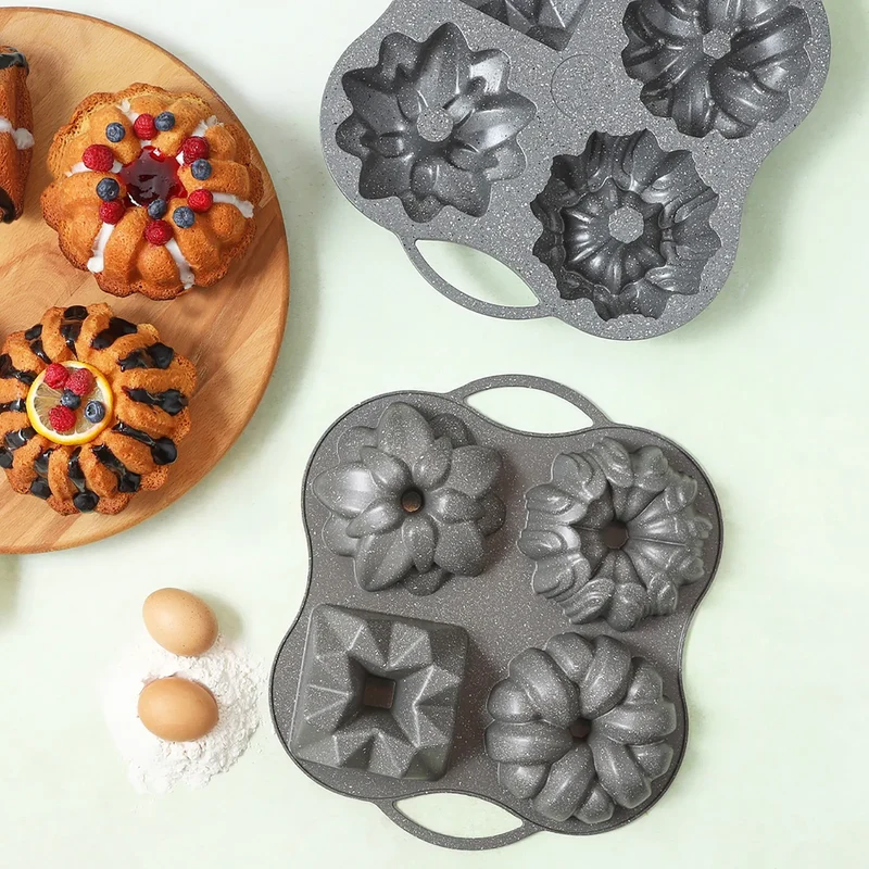 Karaca Cake Pro 4-teiliges Anthrazit Gießen Kuchenform