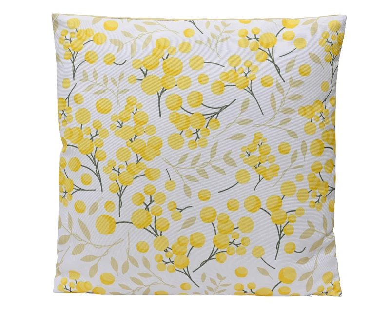 Kissen aus Polyester, gelb/farbig, L. 45 cm x B. 45 cm x H. 8 cm