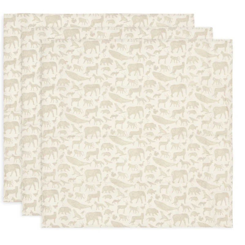 Mulltücher "Animals Nougat" 3er Pack