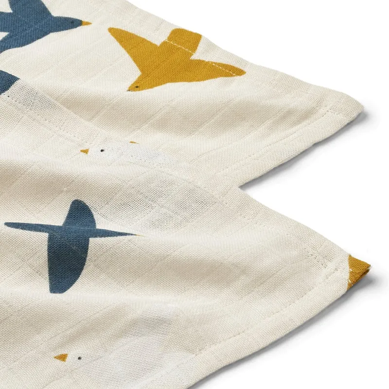 Mulltücher "Birds Sea shell" 2er Pack
