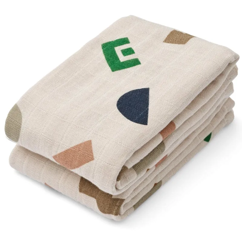 Mulltücher "Graphic Alphabet Sandy" 2er Pack