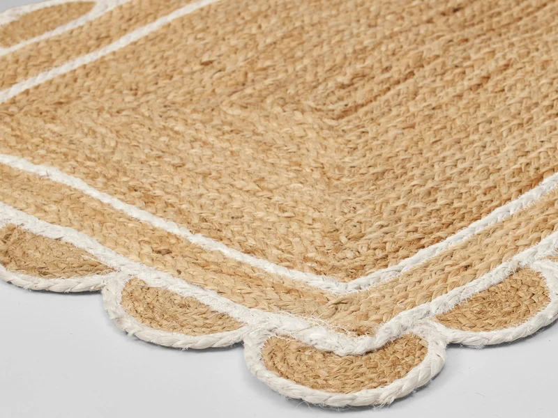 Broste Copenhagen Scallop Fußabtreter white/natural 60x90cm