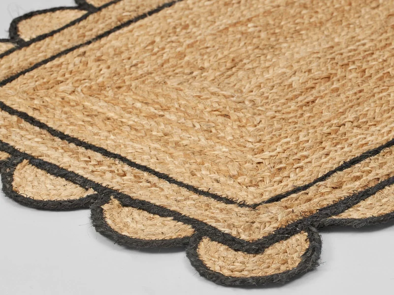 Broste Copenhagen Scallop Fußabtreter black/natural 60x90cm