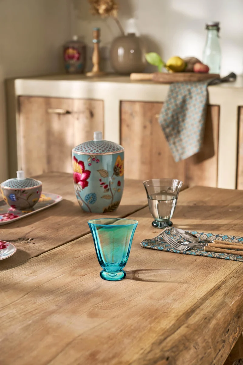 PIP STUDIO Tulip Blue Wasserglas blau 0,28l