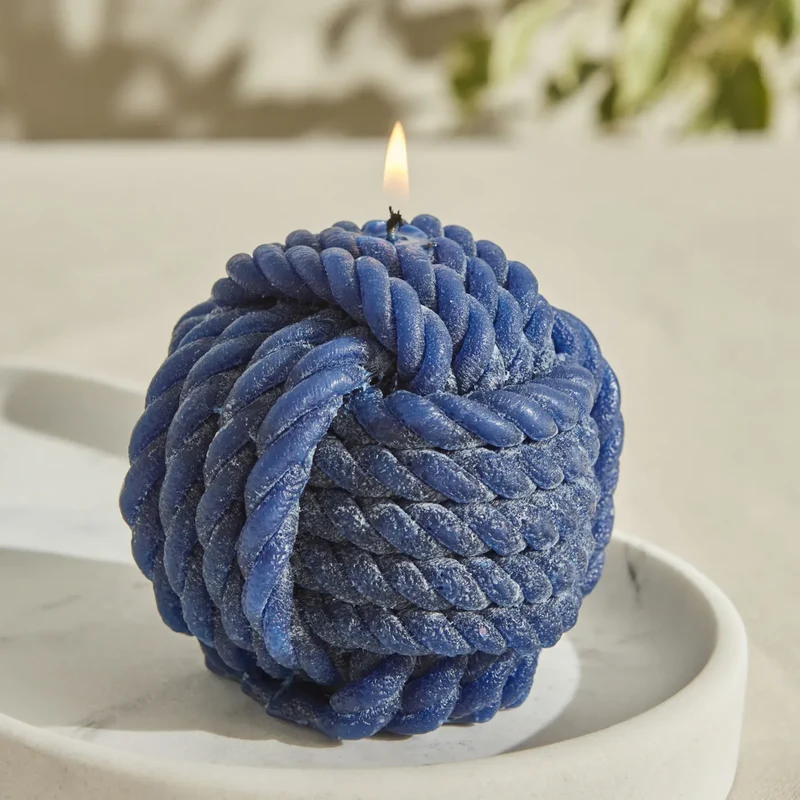 Karaca Home Rope Kerze 8 cm, Marineblau