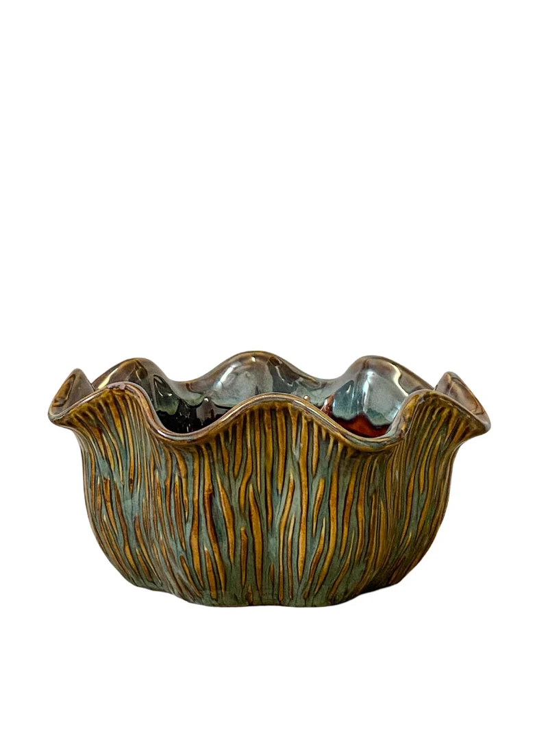 Schale „Loire“ Keramik D22,5 H10cm Dunkelgrün
