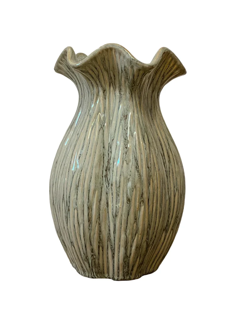 Vase „Loire“ Keramik D15,5 H25cm Bohnengrün