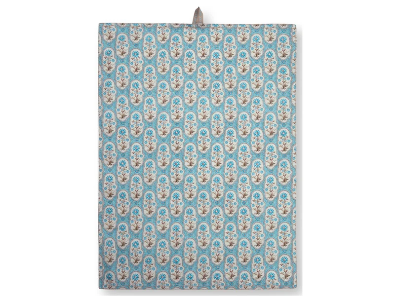 PIP STUDIO Blooming Tales Bustani-Pashmina Khaki-Blue Geschirrtuch 50x70cm Set2