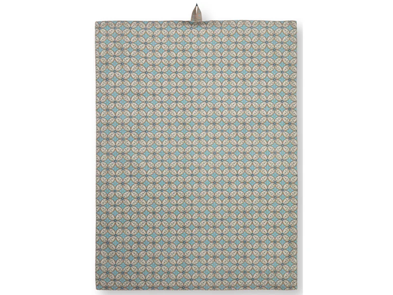 PIP STUDIO Blooming Tales Bustani-Pashmina Khaki-Blue Geschirrtuch 50x70cm Set2