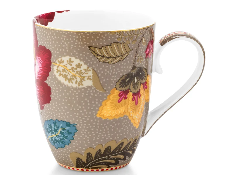 PIP STUDIO Blooming Tales Fantasy Khaki Large Henkelbecher 0,365l Set2
