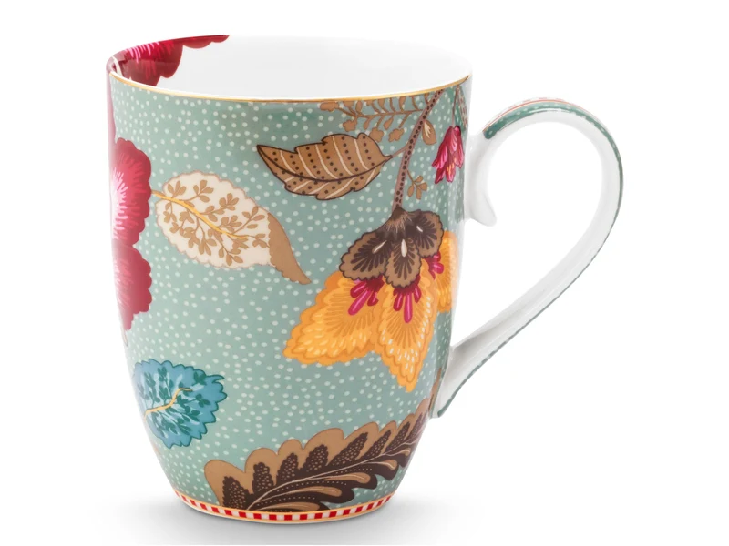 PIP STUDIO Blooming Tales Fantasy Blue Henkelbecher Large 0,36l Set2