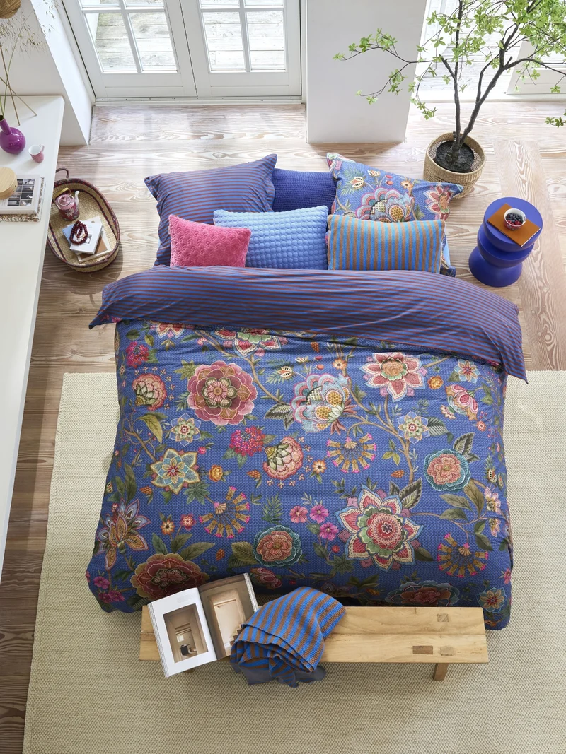 Pip Studio Bombay Bold Bettwäsche blau 135x200cm (1 Stück)