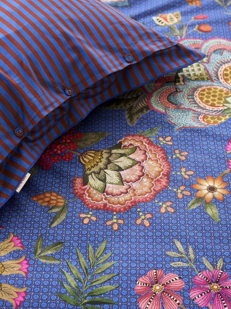 Pip Studio Bombay Bold Bettwäsche blau 135x200cm (1 Stück)