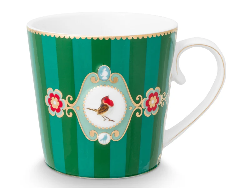 PIP STUDIO Love Birds Medallion Stripes Emerald-Green Teeset für eine Person 0,3l